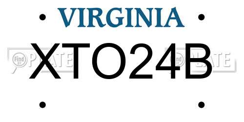 XTO24B Virginia License Plate