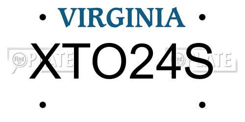 XTO24S Virginia License Plate