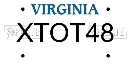XTOT48 Virginia License Plate