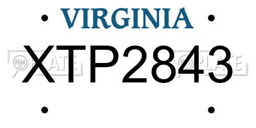 XTP2843 Virginia License Plate