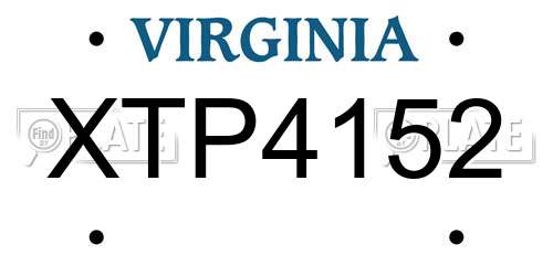 XTP4152 Virginia License Plate