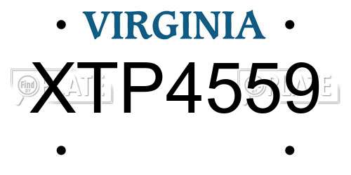 XTP4559 Virginia License Plate