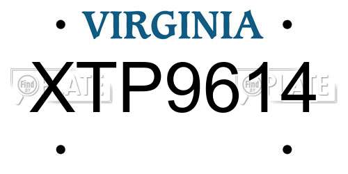XTP9614 Virginia License Plate