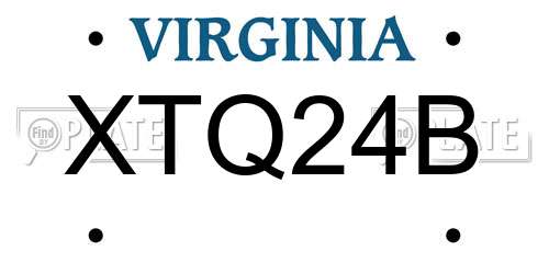 XTQ24B Virginia License Plate