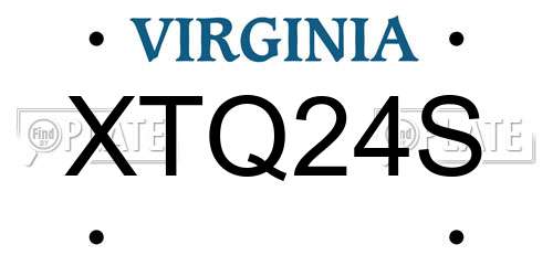 XTQ24S Virginia License Plate