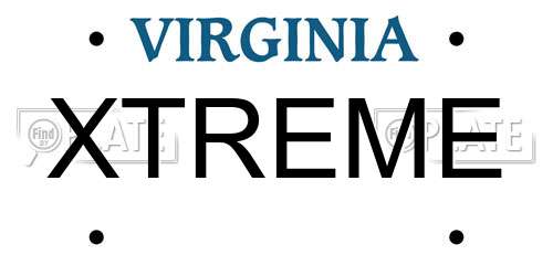 XTREME Virginia License Plate
