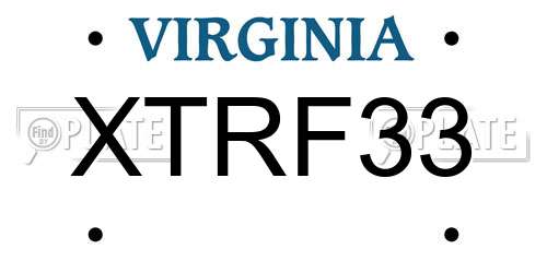 XTRF33 Virginia License Plate