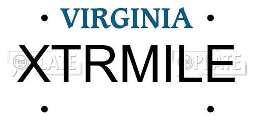 XTRMILE Virginia License Plate