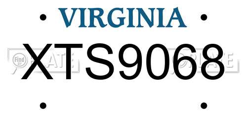 XTS9068 Virginia License Plate