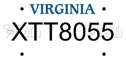 XTT8055 Virginia License Plate