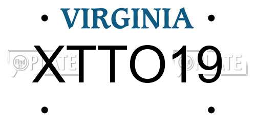 XTTO19 Virginia License Plate