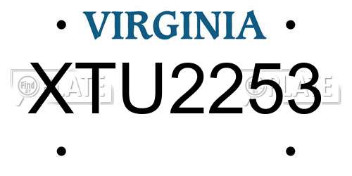 XTU2253 Virginia License Plate