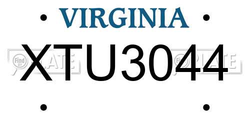 XTU3044 Virginia License Plate