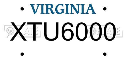 XTU6000 Virginia License Plate