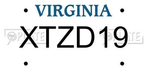 XTZD19 Virginia License Plate