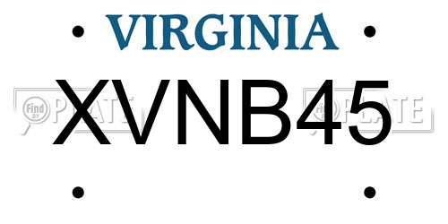 XVNB45 Virginia License Plate