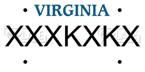 XXXKXKX Virginia License Plate