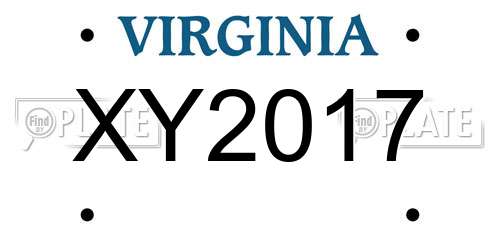 XY2017 Virginia License Plate