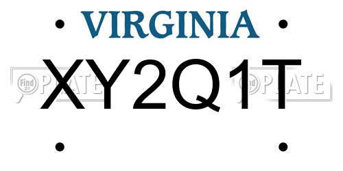 XY2Q1T Virginia License Plate