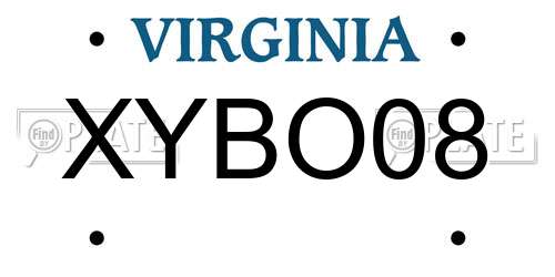 XYBO08 Virginia License Plate