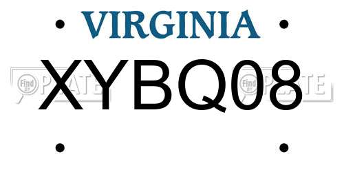XYBQ08 Virginia License Plate