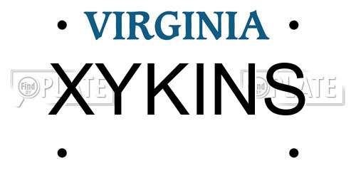 XYKINS Virginia License Plate