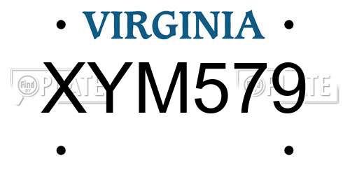 XYM579 Virginia License Plate