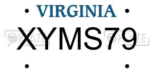 XYMS79 Virginia License Plate