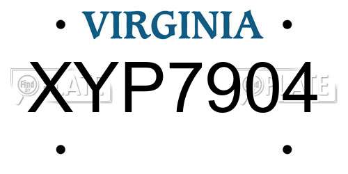 XYP7904 Virginia License Plate