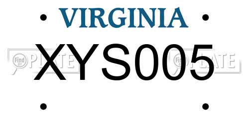 XYS005 Virginia License Plate