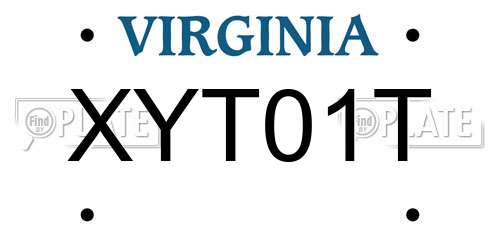XYT01T Virginia License Plate