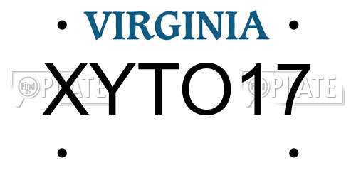 XYTO17 Virginia License Plate