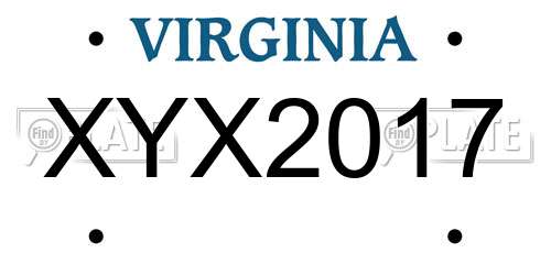 XYX2017 Virginia License Plate