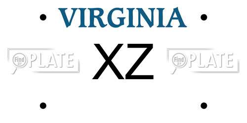 XZ Virginia License Plate