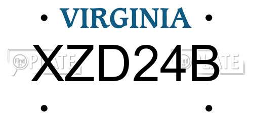 XZD24B Virginia License Plate