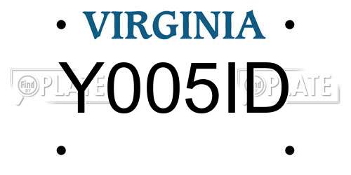 Y005ID Virginia License Plate