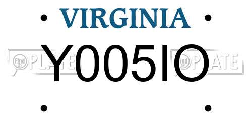 Y005IO Virginia License Plate