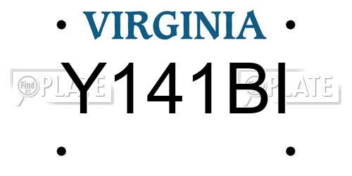 Y141BI Virginia License Plate