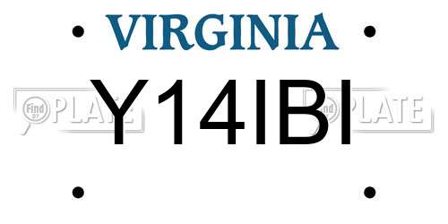 Y14IBI Virginia License Plate