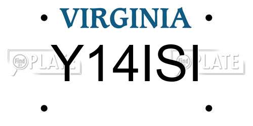 Y14ISI Virginia License Plate