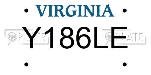 Y186LE Virginia License Plate