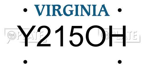 Y215OH Virginia License Plate