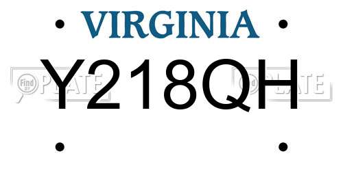 Y218QH Virginia License Plate