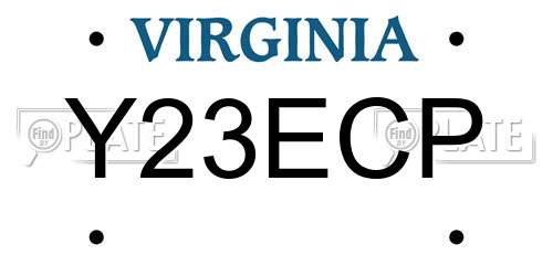 Y23ECP Virginia License Plate