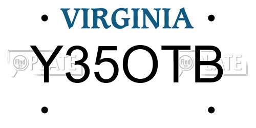 Y35OTB Virginia License Plate