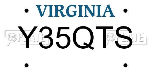 Y35QTS Virginia License Plate