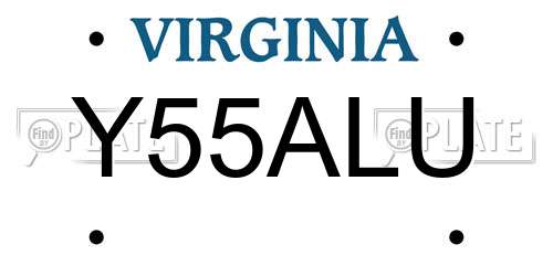 Y55ALU Virginia License Plate