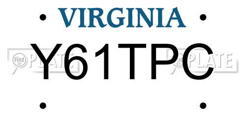 Y61TPC Virginia License Plate
