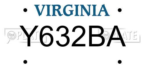 Y632BA Virginia License Plate