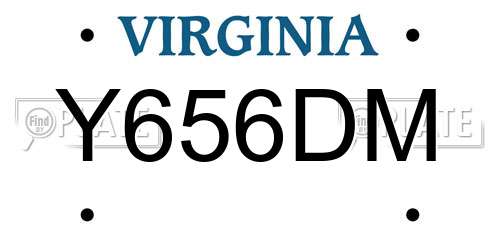 Y656DM Virginia License Plate
